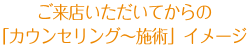 ご来店いただいてからの「カウンセリング～施術」イメージ