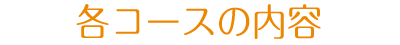 各コースの内容